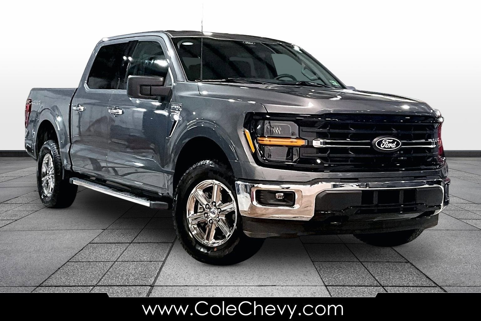 2025 Ford F-150 XLT in Gray — front three-quarter view